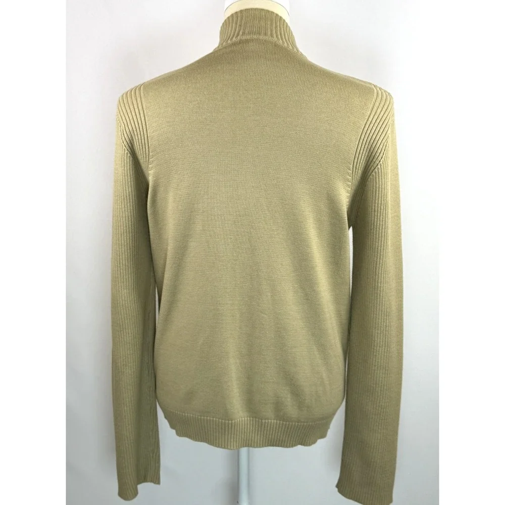 Kenneth Cole Men's Tan Cardigan Ribbed Sleeves Full Zip Sweater Size L